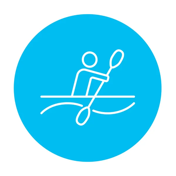 Homme ligne de kayak icône . — Image vectorielle