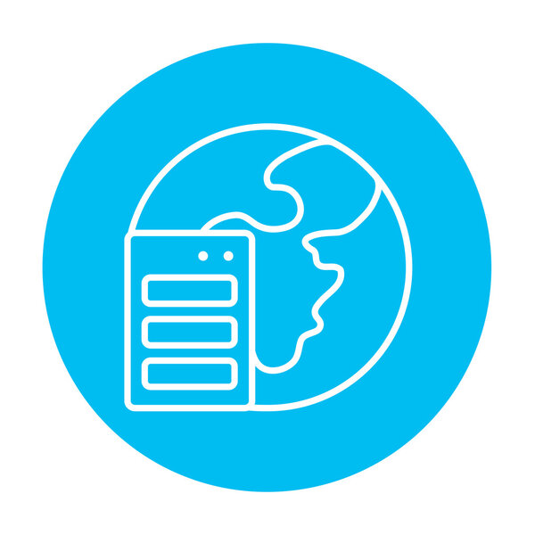 Значок линии сервера и земного шара
.