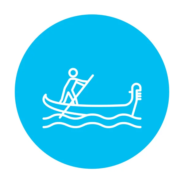 Voilier bateau à rames icône de ligne . — Image vectorielle