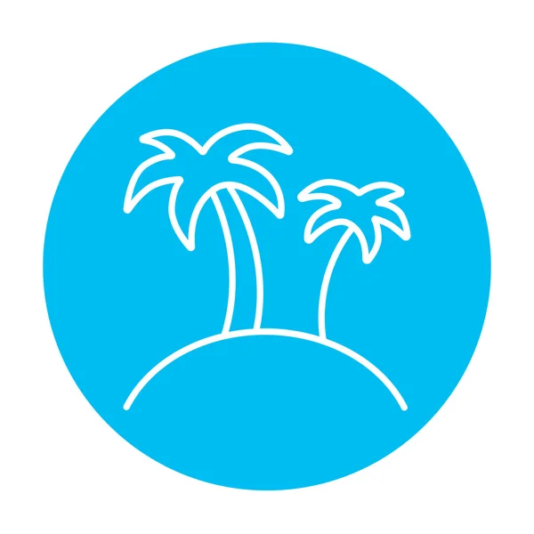 Two palm trees on island line icon. — Stock Vector