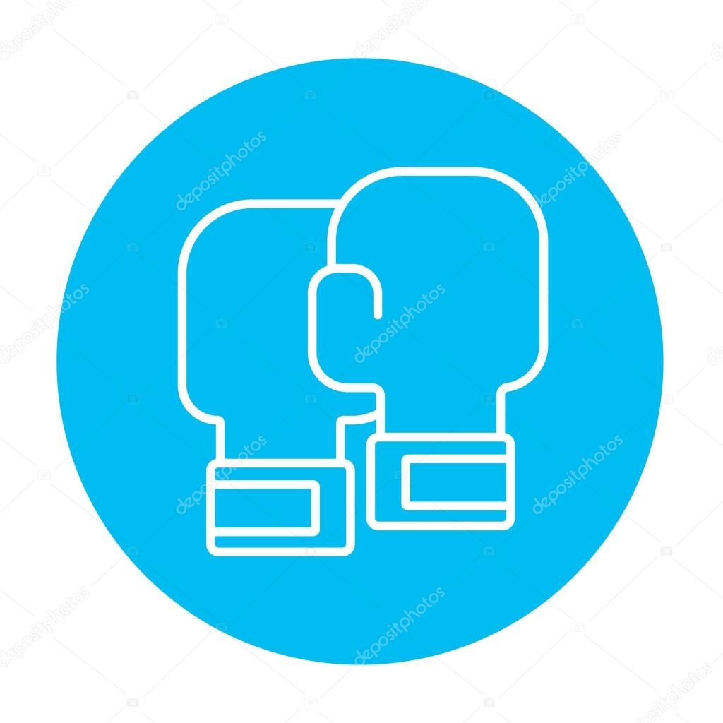 ボクシング グローブ ライン アイコン ストックベクター C Visualgeneration