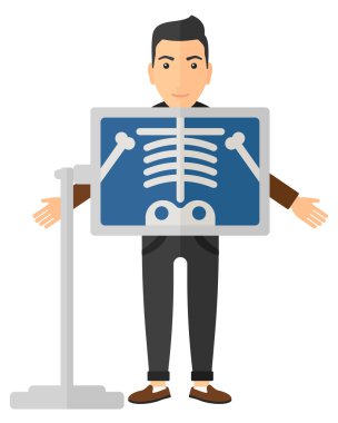 X-ışını yordamı sırasında hasta.