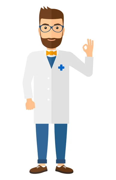 Doctor showing sign ok. — Stock Vector
