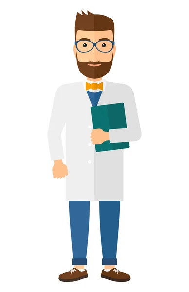 Doctor holding file. — Stock Vector