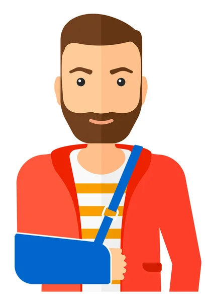 Man with broken arm. — Stock Illustration Man with broken arm. Royalty Free Stock Illustrations