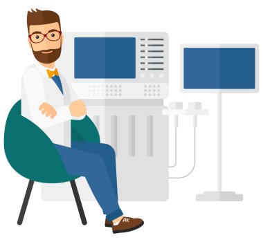 Erkek ultrason uzmanı.