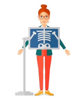 X-ışını yordamı sırasında hasta.