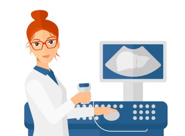 Female ultrasound specialist.