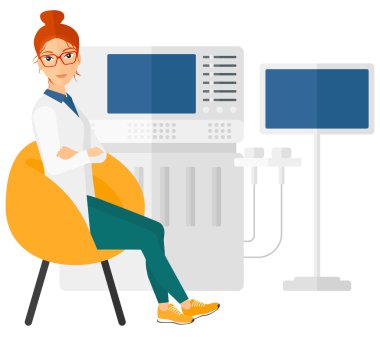 Female ultrasound specialist.