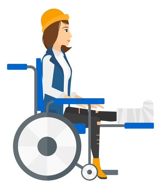 Patient assis en fauteuil roulant . — Image vectorielle