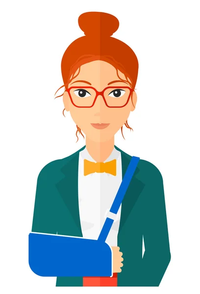 Woman with broken arm. — Stock Illustration Woman with broken arm. Royalty Free Stock Illustrations