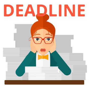 Woman having problem with deadline.