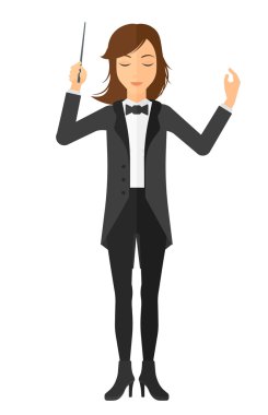 Onun baton ile yönetmenlik iletken.