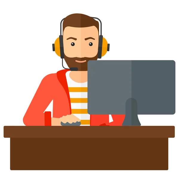 Man playing video game. — Stock Vector