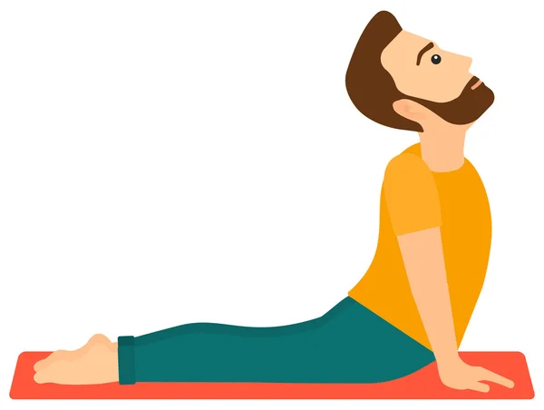 Homme pratiquant le yoga. — Image vectorielle