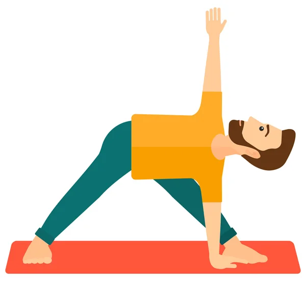 Hombre practicando yoga. — Vector de stock