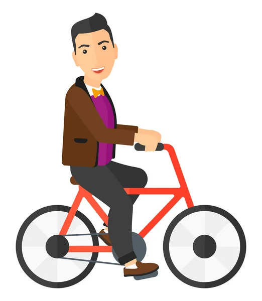 Homem andar de bicicleta. — Vetor de Stock