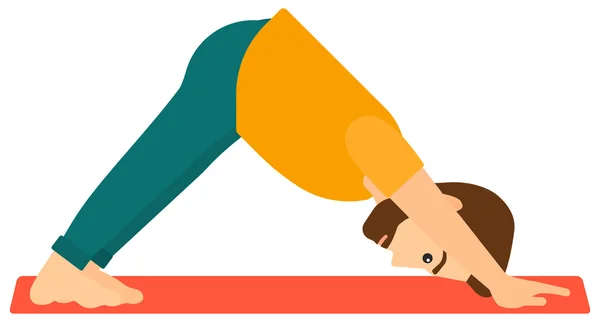 Man beoefenen van yoga. — Stockvector