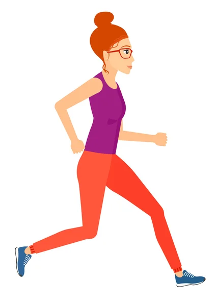 Sportieve vrouw joggen. — Stockvector