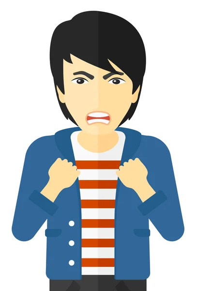 Raging man screaming. — Stock Vector