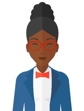 Gözleri kapalı ile memnun kadın.