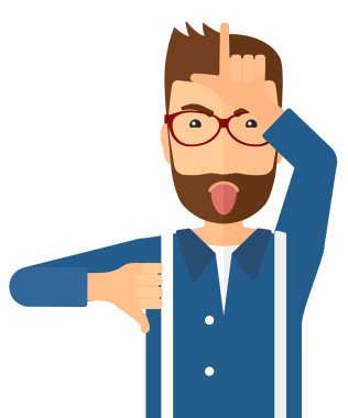 Aşağılayıcı adam onun dilini yapıştırma.