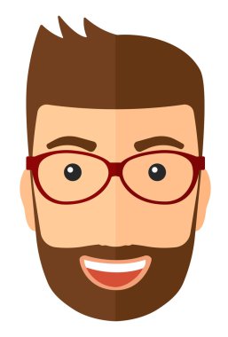 Ecstatically gülen neşeli adam.