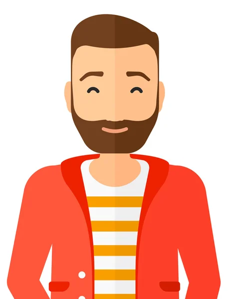 Hombre agradable con los ojos cerrados . — Vector de stock