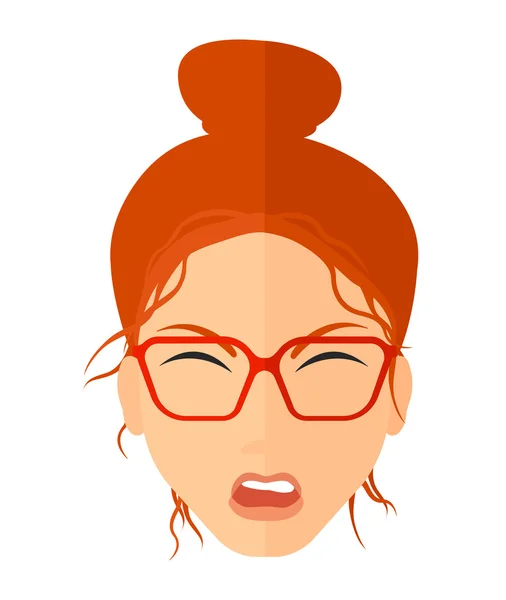 Screaming aggressive woman. — Stock Vector