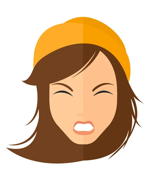 Screaming aggressive woman. — Stock Vector