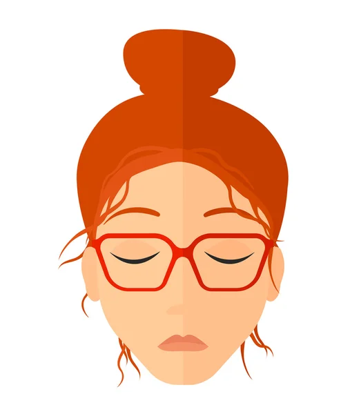 Grieving woman with eyes closed. — Stock Vector