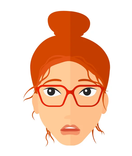 Young embarrassed woman. — Stock Vector