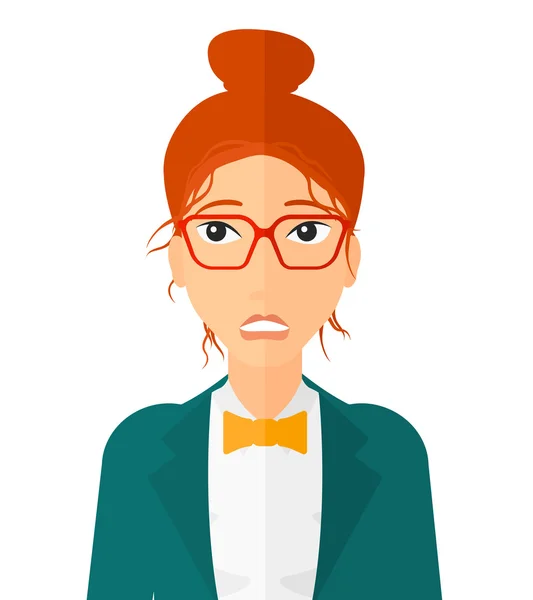 Mujer avergonzada en gafas . — Vector de stock