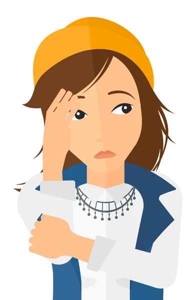 Ashamed young woman. — Stock Vector