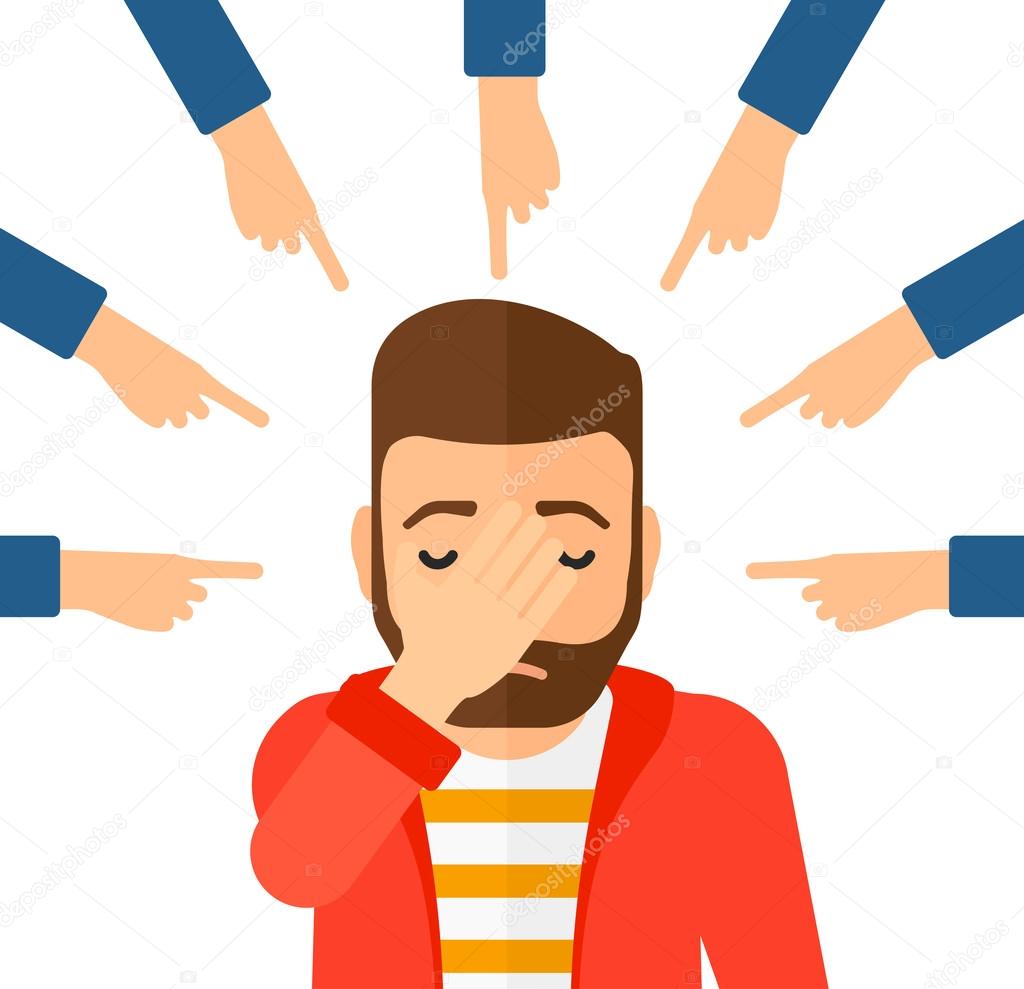 Guilty man looking down. Stock Vector Image by ©VisualGeneration 95542742