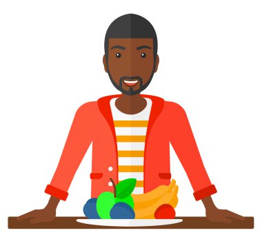 adam sağlıklı gıda ile.