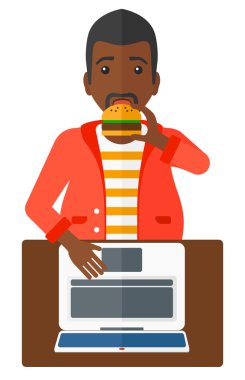 adam yeme hamburger.