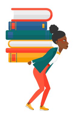 yığın kitap kadınla.