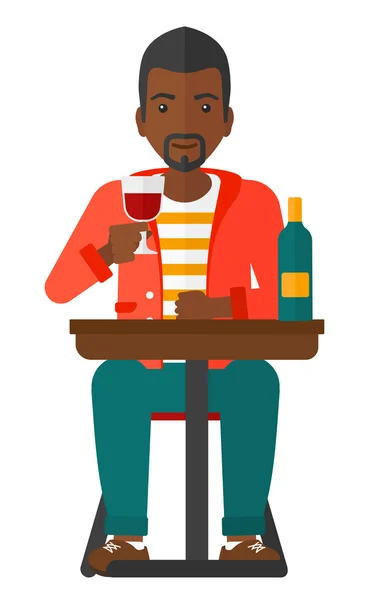 Homme assis au bar. — Image vectorielle