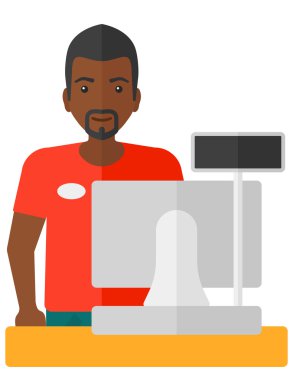 Kasada duran satıcısı.