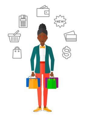 Çanta ile mutlu müşteri.