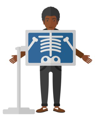 X-ışını yordamı sırasında hasta.