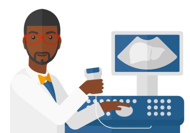 Erkek ultrason uzmanı.