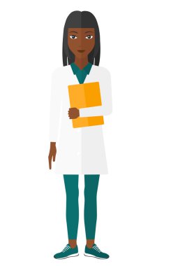 Doktor holding dosya.