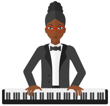 kadın piyano.