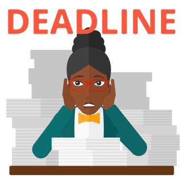 Woman having problem with deadline.