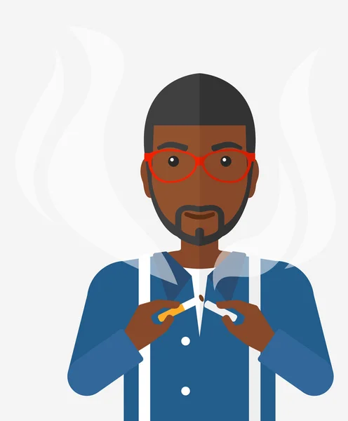 Άνθρωπος να σταματήσουν το κάπνισμα. — Διανυσματικό Αρχείο