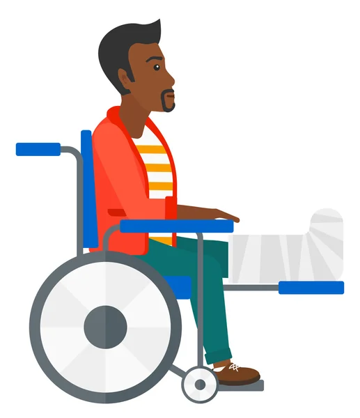 Patient assis en fauteuil roulant . — Image vectorielle