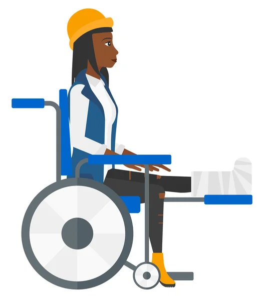 Patient assis en fauteuil roulant . — Image vectorielle