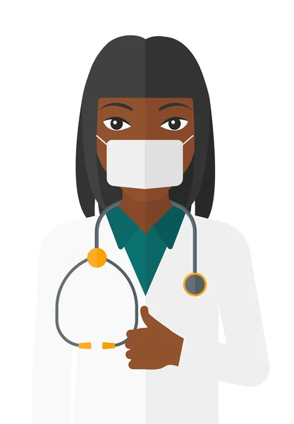 Confident doctor in mask. — Stockvector